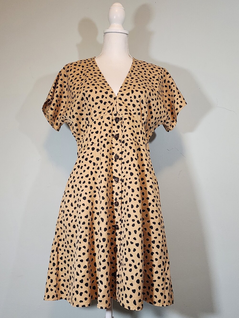 Marine Layer - Camila Cheetah Print Button Down Mini Dress Size Medium